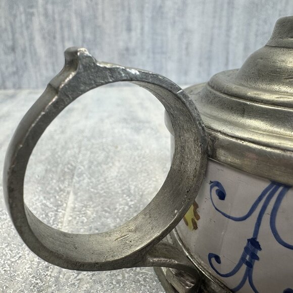 Cosi Tabellini Pewter Ceramic Kerosene Lamp Italy Vintage Rare - Picture 5 of 15